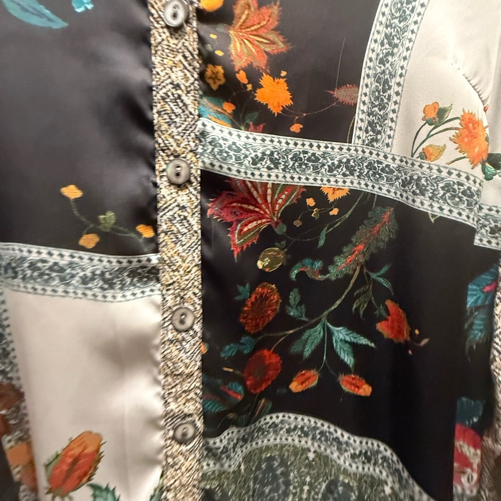 John Mark Multicolor Patchwork Blouse - image 3